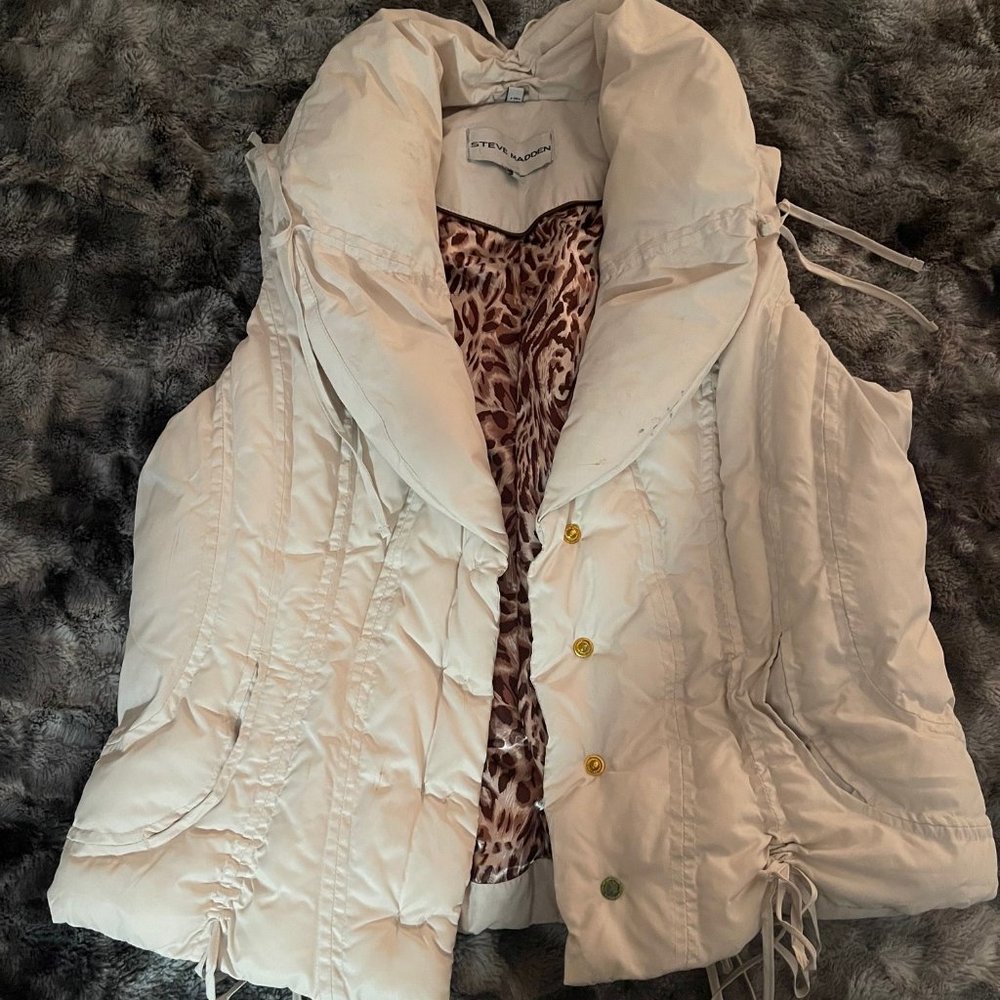 Steve Madden Cream Down Vest Sz L